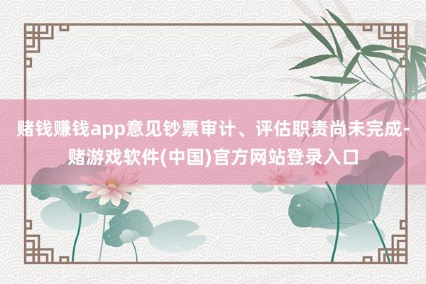 赌钱赚钱app意见钞票审计、评估职责尚未完成-赌游戏软件(中国)官方网站登录入口
