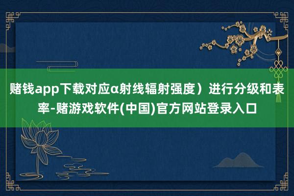 赌钱app下载对应α射线辐射强度）进行分级和表率-赌游戏软件(中国)官方网站登录入口
